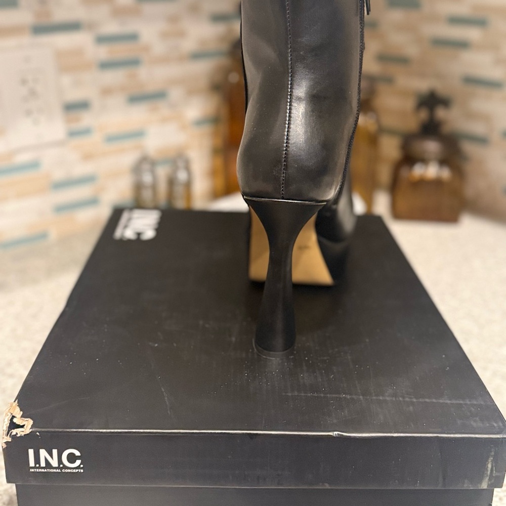 INC International Concepts Women's Black Platform Heeled Boots - Picture 3 of 3